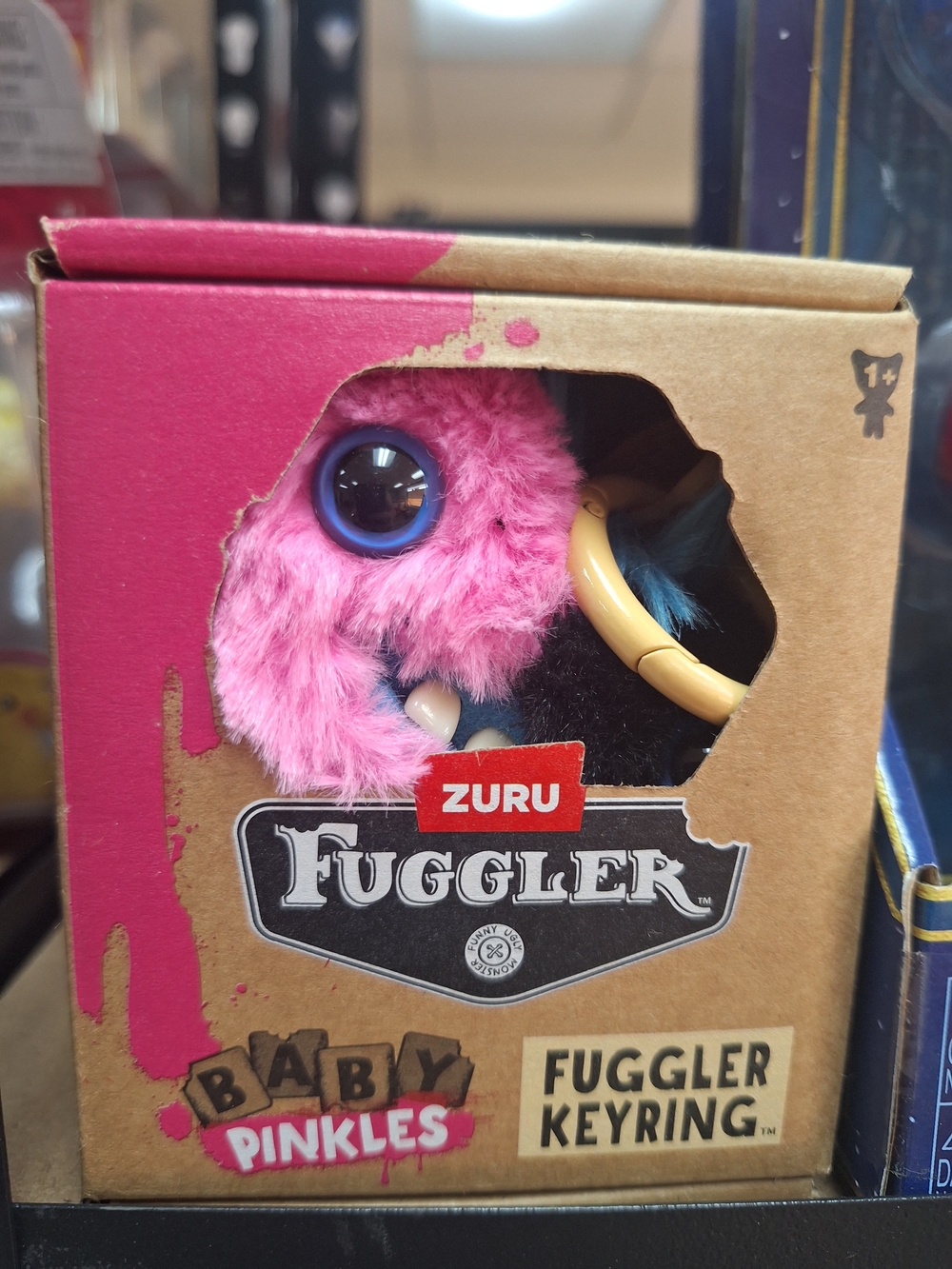 ZURU Fuggler Baby Pinkles Plush Keyring – Pink & Black